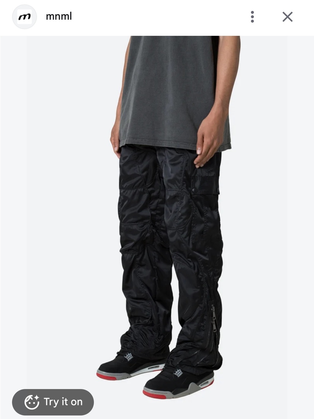 MNML Medium Black Bungee Cord Pants